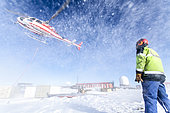 Unloading the Astrolabe by helicopter at the Dumont D'urville Antarctic Base. Serge Drapeau IPEV, Adélie Land, Antarctica
