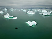 Kayak at the bottom of Scoresbysund, North East Greenland