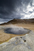 Hverir geothermal fields at the foot of Namafjall mountain, Myvatn lake area, Iceland.
