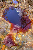 Reflections on Rio Tinto, near its source, Andalusia, Spain