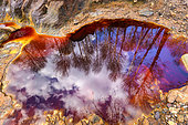 Reflections on Rio Tinto, near its source, Andalusia, Spain