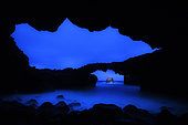 Night photography of basalt arch on the Iron island, Las Puntas la Frontera Tenerife, Spain