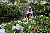Traditional Maderia house at the Botanical gardens in Funchal, Madeira, Portugal, Europe