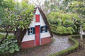 Jardin botanique, jardin de plantes grasses, Casas de Colmo, maison traditionnelle au toit de chaume, Funchal, Madère, Portugal