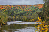 Matane River, colors of the Summer of the Amerindians, Gaspesie, Quebec, Canada