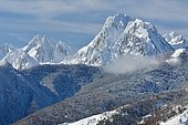 The Dec De Lhurs and the Billare in the first snow, Aspe Valley, Pyrenees, France