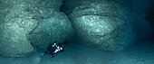Exploration of an underwater cave 70 meters deep, Mayotte