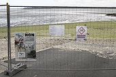 Valais beach closed to the public following the proliferation of green algae: Ulvale (Ulva armoricana) in Saint-Brieuc, Brittany, France