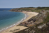 Lourtuais beach from a Cap d'Erquy trail, Brittany, France