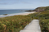 Path arranged to access the beach of Lourtuais, Brittany, France