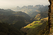 Village on the highlands at 3500 meters above sea level, Simien mountains, Ethiopia