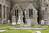 Cemetery and cathedral, Rock of Cashel, County Tipperary, Republic of Ireland, British Isles, Europe