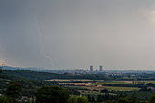 Stormy degradation in the Rhône valley on July 11, 2016, La Garde Adhémar, Tricastin, Drôme, France