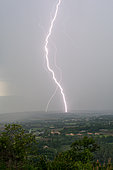 Lightning strikes near Allan, Drôme, France