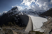Emosson artificial lake and Emosson dam, Canton of Valais, Switzerland. Shooting June 2019