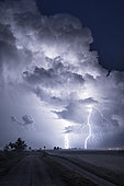 Thunderstorm over the Po Delta, Emilia Romagna, Veneto, Italy