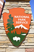 National Park Service badge, Fossil Butte National Monument, U.S. National Park Service, Wyoming, USA