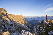 Panorama from the promontory of the Col des Moucherolles (2060m) on the Grande Moucherolle (2284m), the Trièves, Hauts Plateaux du Vercors national nature reserve, Vercors regional natural park, Isère, France