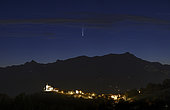 Comet Neowise and French Chablais, view from the village of Mont-Saxonnex, Haute-Savoie, July 12, 2020, France