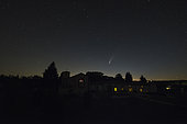 Comet NEOWISE taken during the night of Saturday 18 to Sunday 19 July 2020, above the small village of La Chapelle aux Lys, in South Vendée.