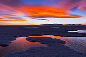 Landscape at sunset in Salinas Grandes in the province of Jujuy, Argentina, South America, America