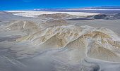 Dunas Blancas, White Dunes, Aerial View, Campos de Piedra Pomez, El Peñón village, La Puna, Argentina, South America, America