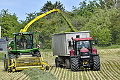Milling of oat cereals to produce silage in Brognard, Doubs, France