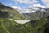 Landscape and Cleuson dam in summer, Valais, Switzerland