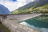 Verney dam and village of Allemont, Isère, France