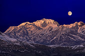 Mont-Blanc under the moon, Alps, France