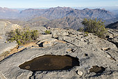Al Hajar mountain landscape from Jebel Akhdar, northern Oman