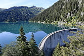 Dam and lake of Saint Guérin, Haute Savoie, Alps, France