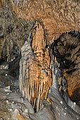 Oselle, Grotto, discovered in the 13th century, straddling the Doubs and the Jura, stalagmite and stalactite, Doubs, France