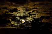 Full moon and clouds, Doubs, France