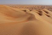 Dunes in the desert of deserts. Desert Rub al Khali Dubai, United Arab Emirates