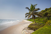 Sandy beach along the Atlantic coast, near Omboue, Gabon, central Africa.