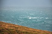 Storm Bella in Beuzec-Cap-Sizun, in the Bay of Douarnenez, on December 28, 2020. Wind of 140 km/h. Brittany, France
