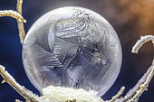 Frozen soap bubble by - 10°