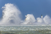 Carnot Dyke under the storm, Opal Coast, Boulogne-sur-Mer, Hauts-de-France, France
