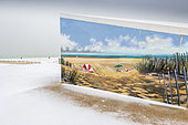 Calais beach under the snow, Opal Coast, Hauts-de-France, France