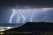 Thunderstorm in Spain. Numerous thunderstorms developed over Portugal and then made their way to Valladolid in Spain by nightfall.