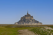 Bay of Mont-Saint-Michel, classified World Heritage by UNESCO, from the village of La Rive, Manche, France