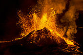 Eruption in Geldingadalur, Fagradalsfjall, Reykjanes Peninsula, Iceland