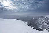 Snow covered Ridges, at the great Hohneck, Vosges, France