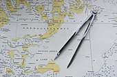 Svalbard Islands maritime map, Arctic sea