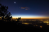Sunset on the western ridge of the Ventoux, looking north to the Comtadine plain, Provence, France