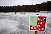 Skaters on the lake of Lamoura, Jura, France