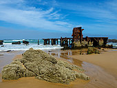Wreck of a floating dock (in 1902) at Glentana near Mossel bay, Garden Route, Western Cape. South Africa
