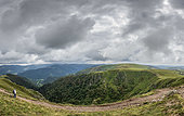 Panorama of the Hohneck massif in summer, Vosges, France