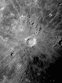 Lunar Crater Copernicus surrounded by impact residue.
